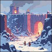 Snow-covered castle